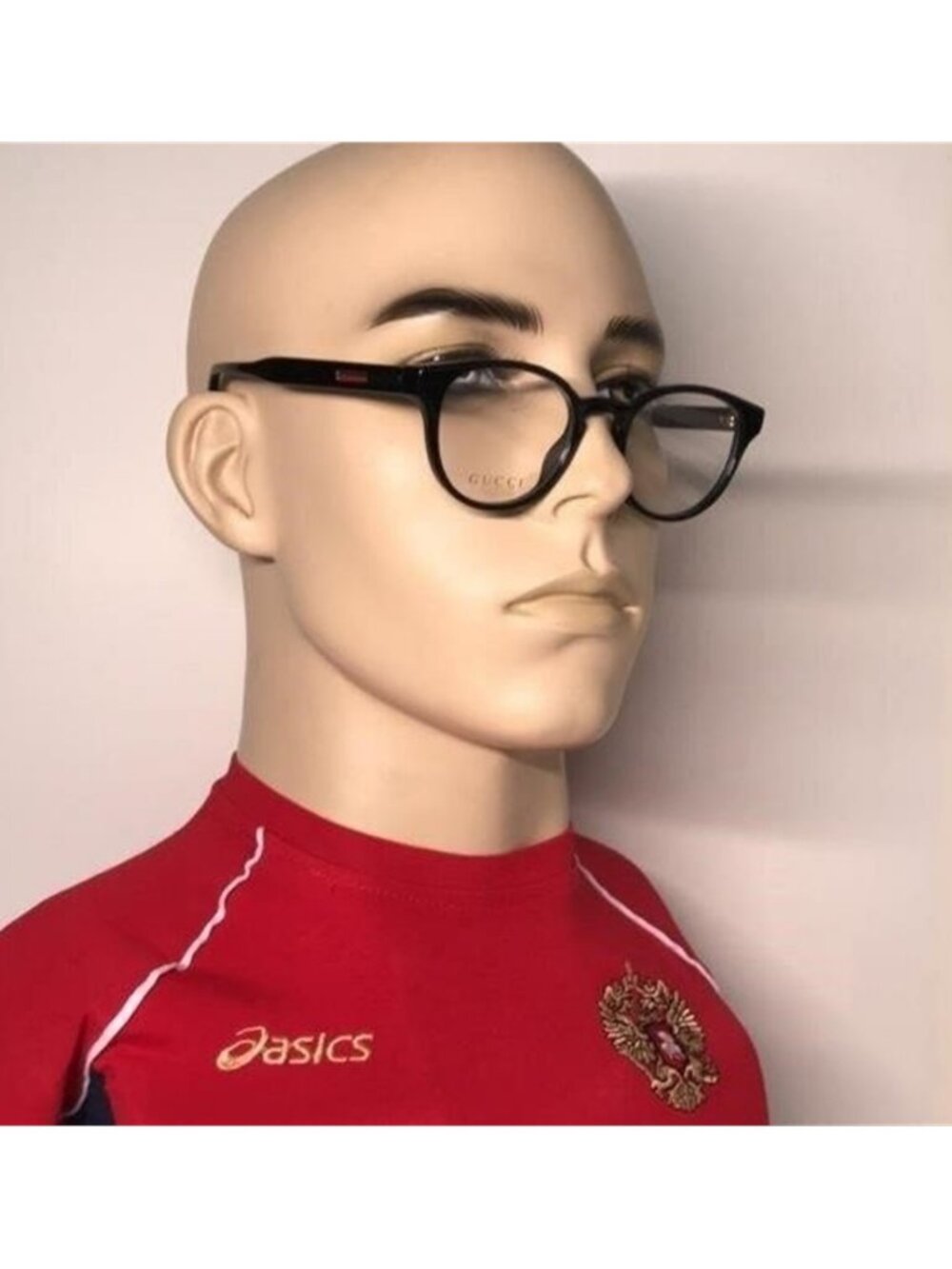 New Authentic Gucci GG0827O 001 Black Round Eyeglasses